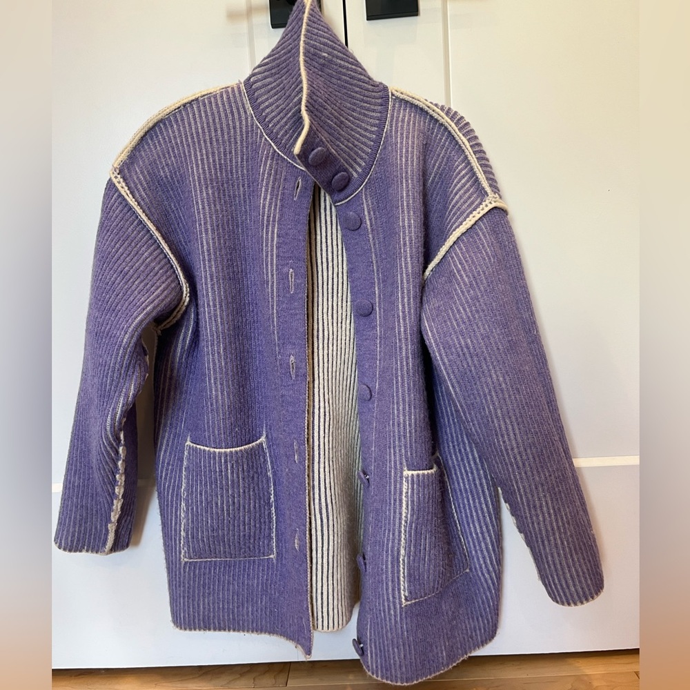 Find me now the label reversible knit jacket/sweater